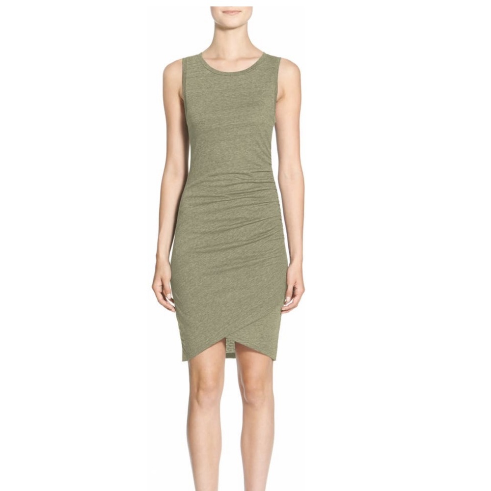 Leith Sleeveless Midi Ruche Dress